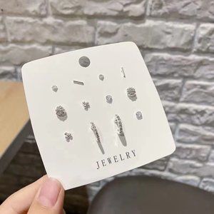 925 Sterling Silver Cute Studs Earings 6 Pairs Set